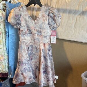 Rare Editions Shimmering Floral Dress